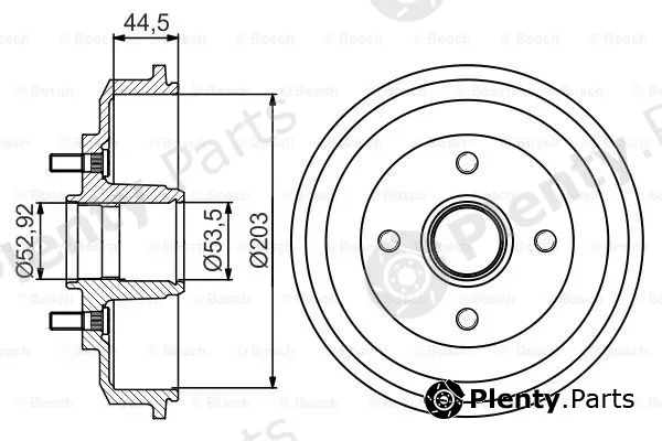 Bosch 0986477266 — Brake Drum