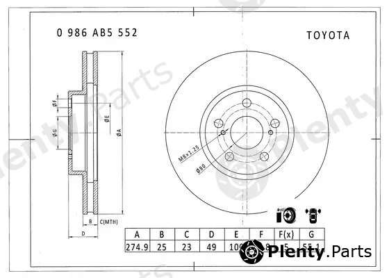 Bosch 0986AB5552 — Brake Disc