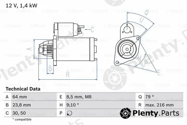 Bosch 0986022730 — Starter