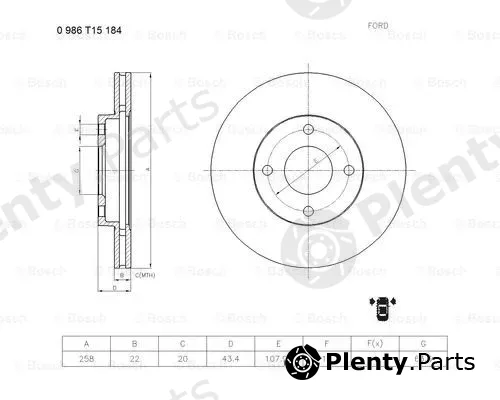 Bosch 0986T15184 — Brake Disc