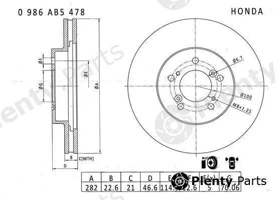 Bosch 0986AB5478 — Brake Disc