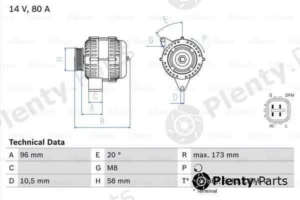 Bosch 0986082040 — Alternator