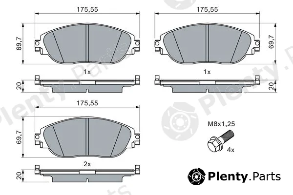 Bosch 0986424628 — Brake Pad Set, disc brake