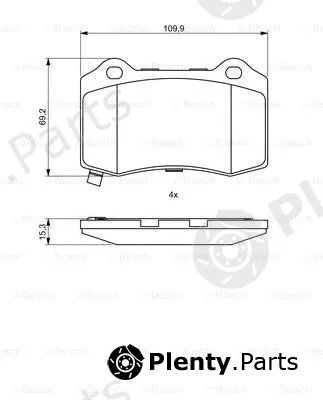 Bosch 0986494708 — Brake Pad Set, disc brake