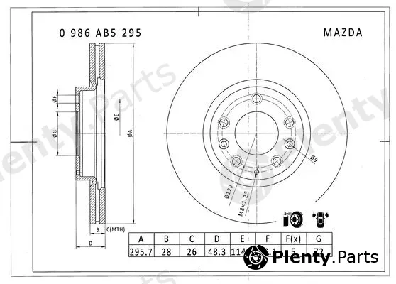 Bosch 0986AB5295 — Brake Disc