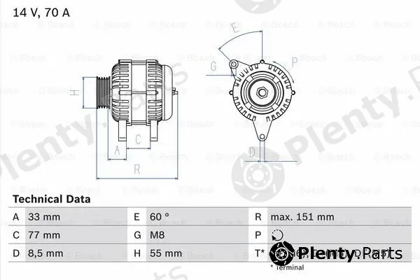 Bosch 0986039510 — Alternator