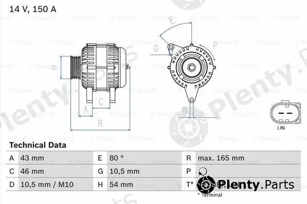 Bosch 0986081400 — Alternator