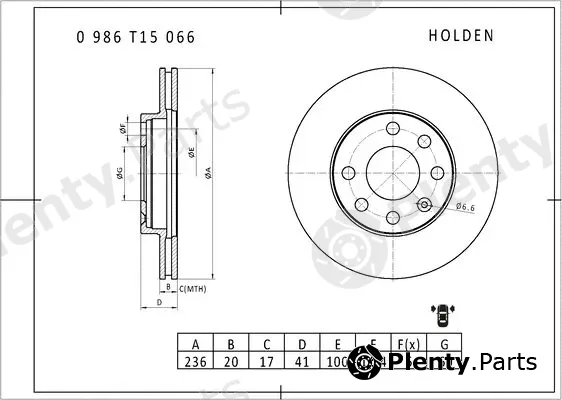 Bosch 0986T15066 — Brake Disc