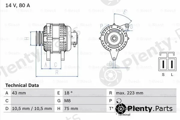 Bosch 0986045601 — Alternator