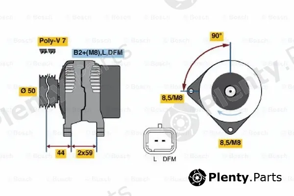 Bosch 0124525044 — Alternator