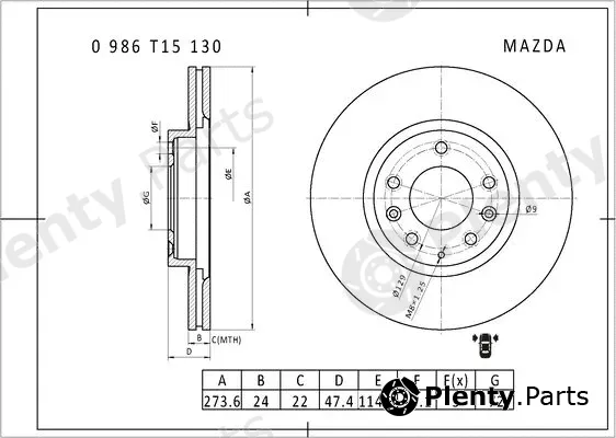 Bosch 0986T15130 — Brake Disc