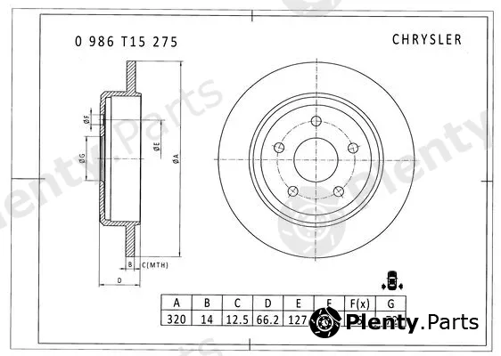 Bosch 0986T15275 — Brake Disc