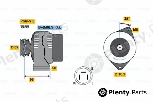 Bosch 0986035501 — Alternator