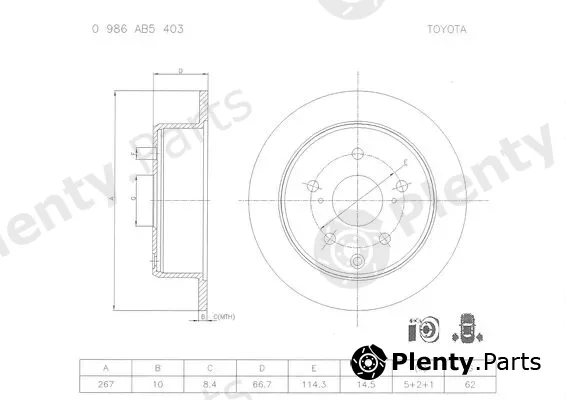 Bosch 0986AB5403 — Brake Disc