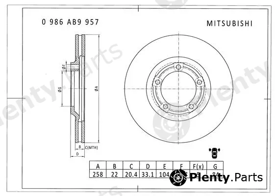 Bosch 0986AB9957 — Brake Disc