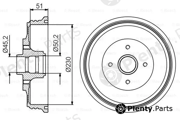 Bosch 0986477200 — Brake Drum