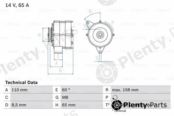 Bosch 0986034500 — Alternator