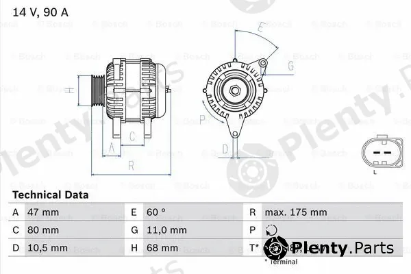 Bosch 0986042670 — Alternator