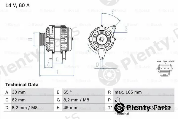 Bosch 0986044671 — Alternator