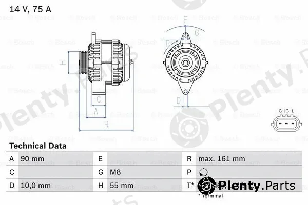 Bosch 0986082900 — Alternator