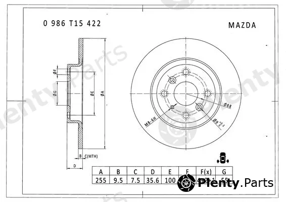 Bosch 0986T15422 — Brake Disc