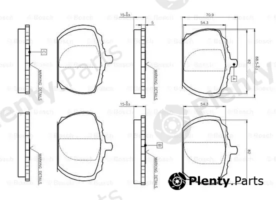 Bosch 0986TB2061 — Brake Pad Set, disc brake