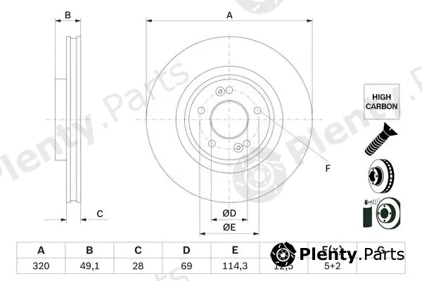 Bosch 0986479F35 — Brake Disc