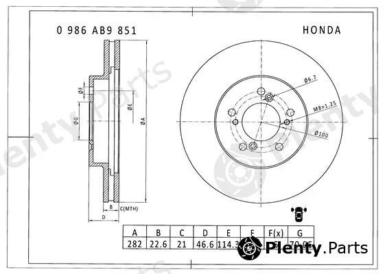 Bosch 0986AB9851 — Brake Disc