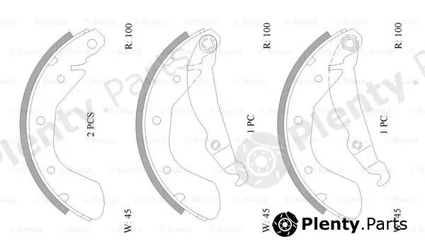 Bosch 0986AB0891 — Brake Shoe Set