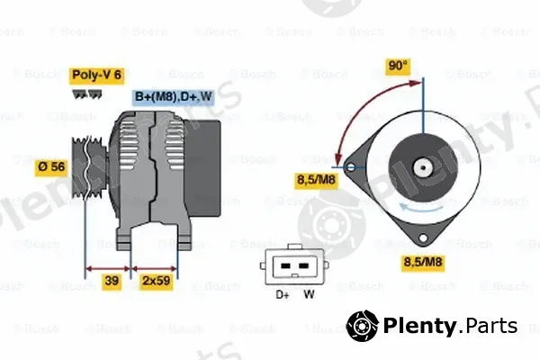 Bosch 0986039010 — Alternator