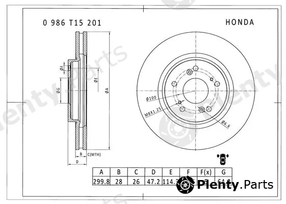 Bosch 0986T15201 — Brake Disc