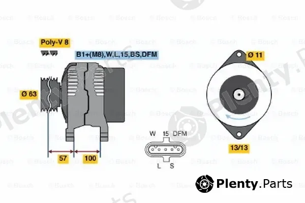 Bosch 0124555028 — Alternator