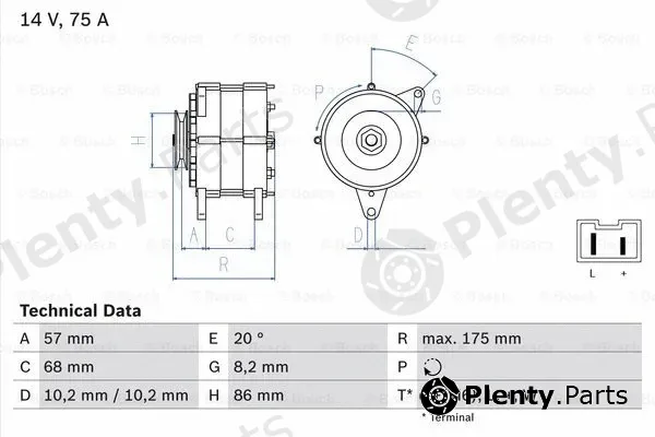 Bosch 0986034861 — Alternator