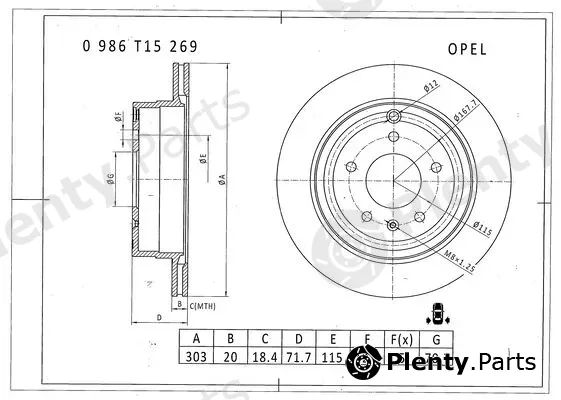 Bosch 0986T15269 — Brake Disc