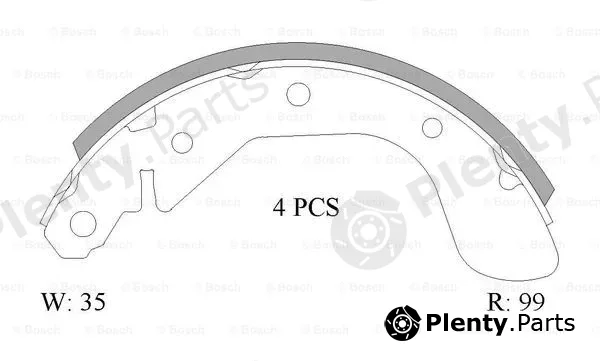 Bosch 0986AB1582 — Brake Shoe Set