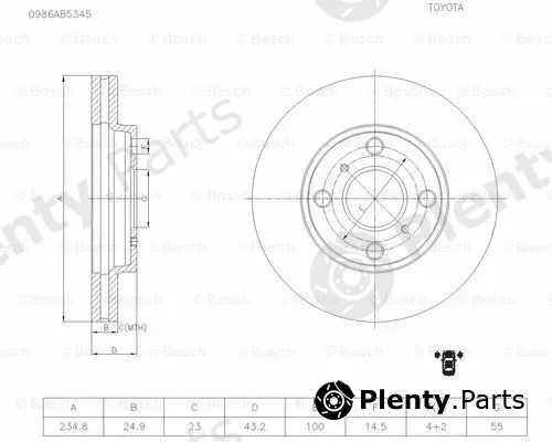 Bosch 0986AB5345 — Brake Disc