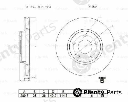 Bosch 0986AB5554 — Brake Disc