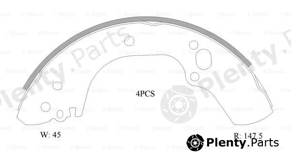 Bosch 0986AB1512 — Brake Shoe Set