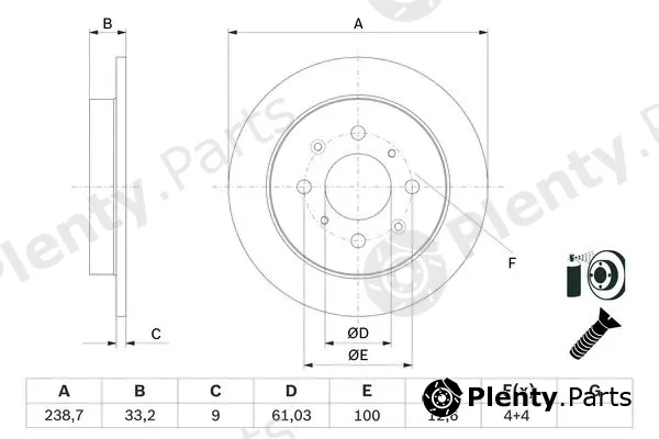 Bosch 0986479F34 — Brake Disc