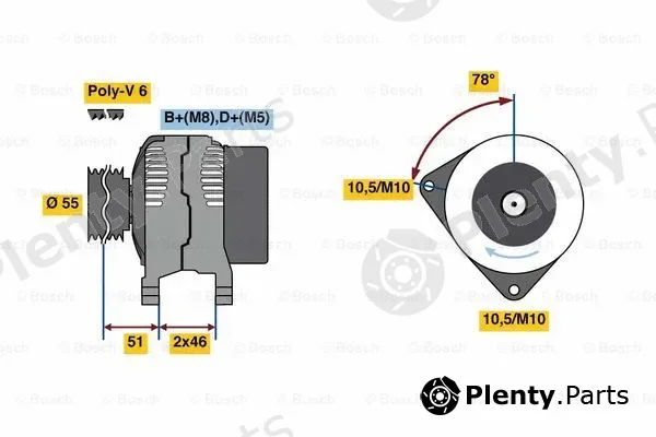 Bosch 0986080530 — Alternator