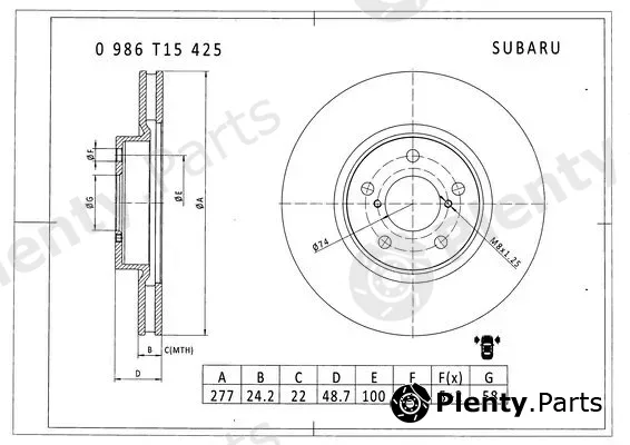 Bosch 0986T15425 — Brake Disc