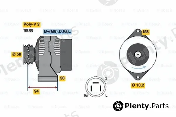 Bosch 0986038561 — Alternator