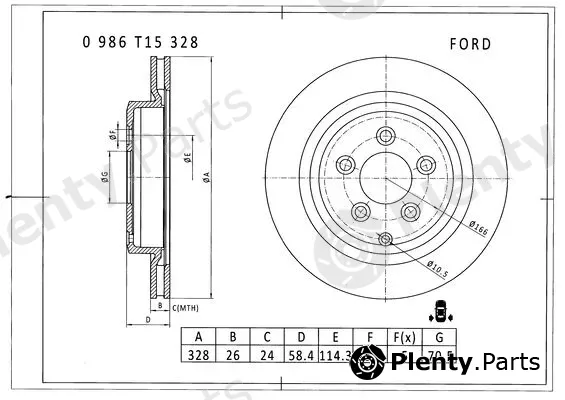 Bosch 0986T15328 — Brake Disc