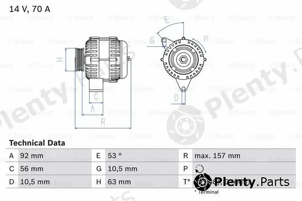 Bosch 0986039760 — Alternator