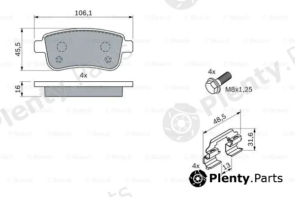 Bosch 0986494384 — Brake Pad Set, disc brake