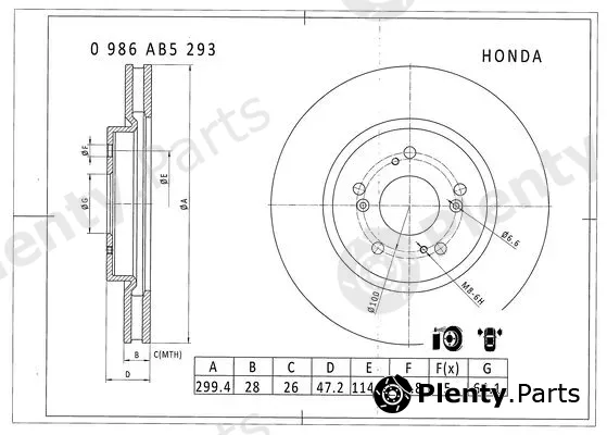 Bosch 0986AB5293 — Brake Disc