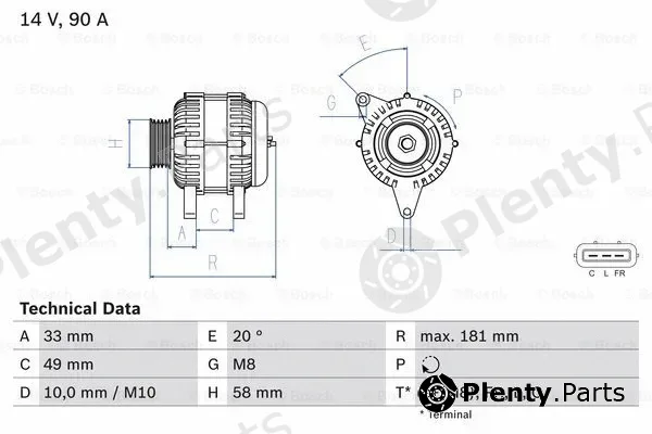 Bosch 0986083650 — Alternator