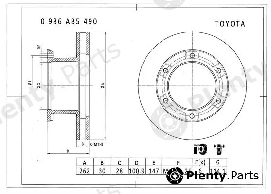 Bosch 0986AB5490 — Brake Disc