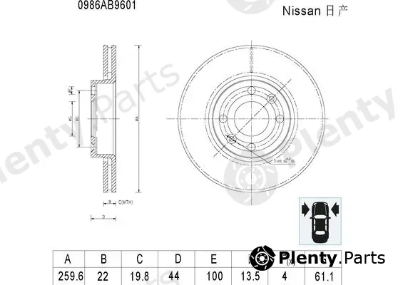 Bosch 0986AB9601 — Brake Disc