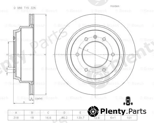 Bosch 0986T15326 — Brake Disc